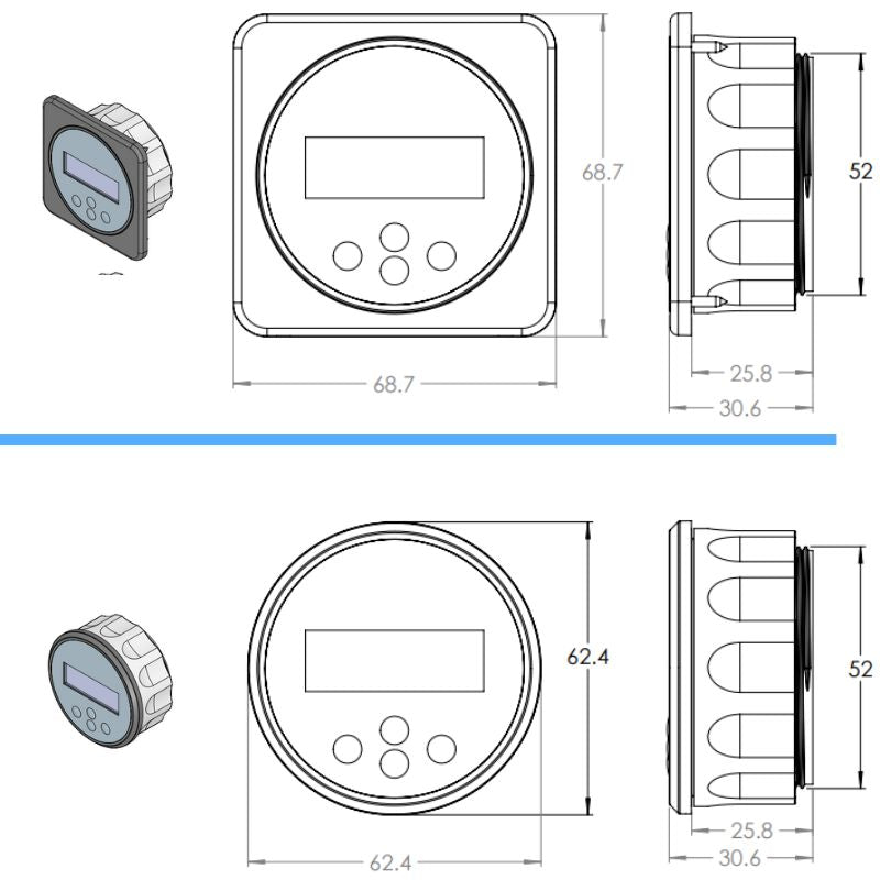 Victron Energy BMV-712 Smart disegno tecnico misure
