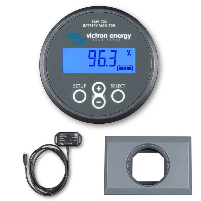Victron Energy BVM-702 grigio con dongle bluetooth e scatola a parete