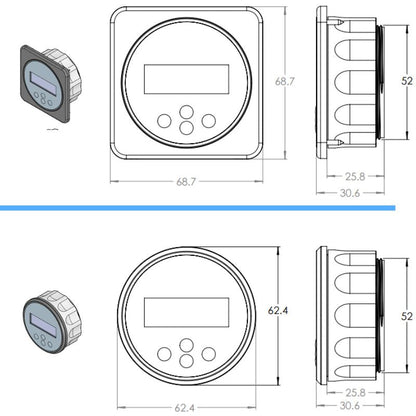 Victron Energy BVM-702 nero disegno tecnico misure