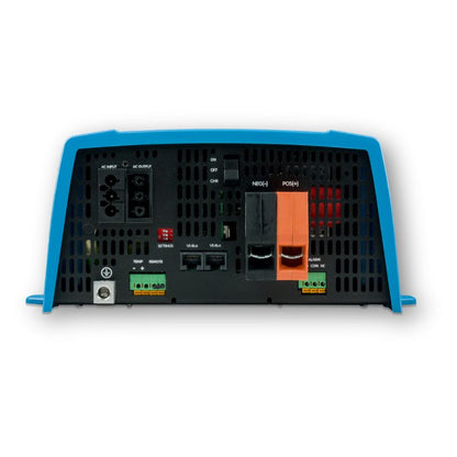 Victron Energy Multiplus 12/1600/70 dettaglio collegamenti vista frontale