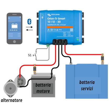 Victron Energy Orion TR12-12 (isolato) schema collegamento