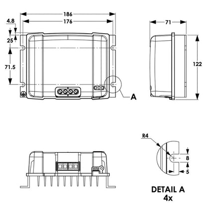 Victron Energy Smartsolar 100/20 disegno tecnico misure