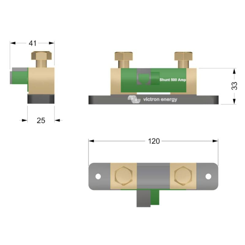 Victron Energy shunt 500A per BVM-712 Smart disegno tecnico misure