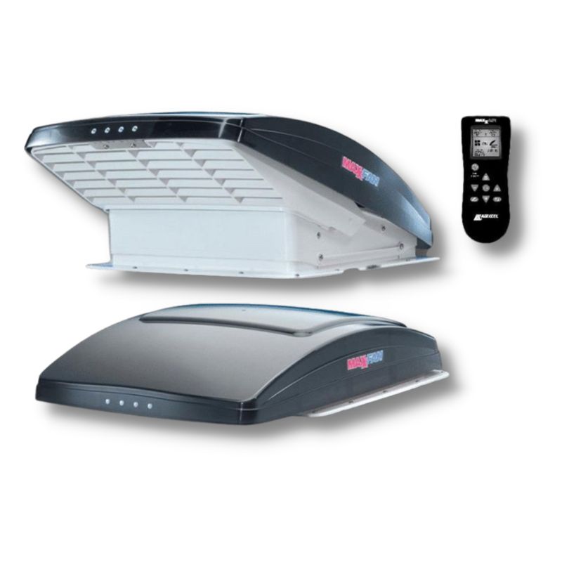 Airxcel MaxxFan Deluxe cupola nera con telecomando