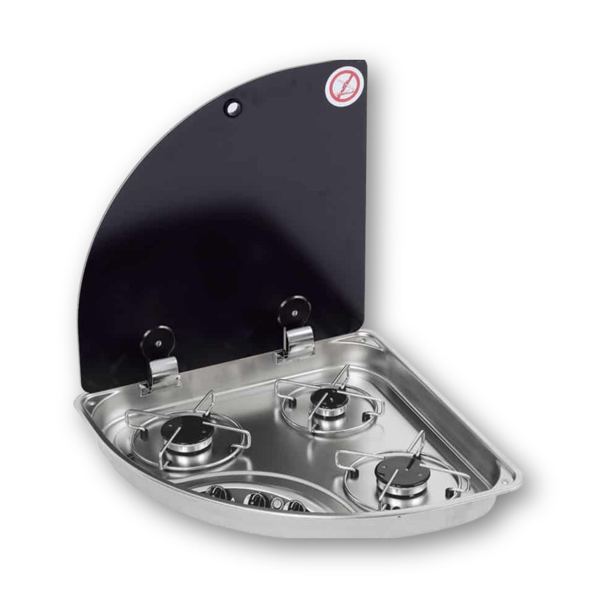 CAN FC1344 piano cottura angolare a 3 fuochi con coperchio in vetro