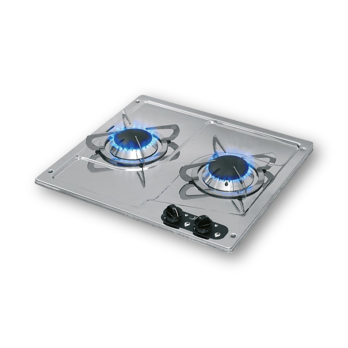 CAN PC1322 piano cottura a gas 2 fuochi in acciaio inox