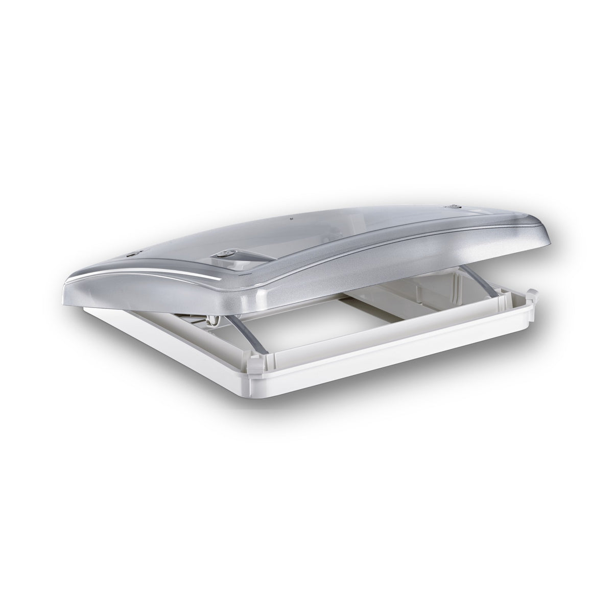 Oblò Dometic Mini Heki S aperto su un lato