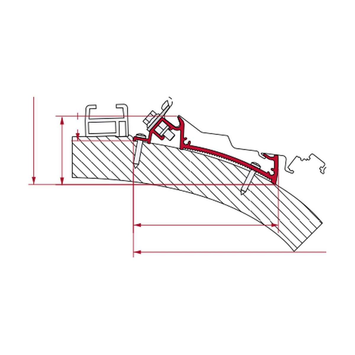 Fiamma Adapter Carthago Chic e Rapido i80 i90, f80: disegno di montaggio
