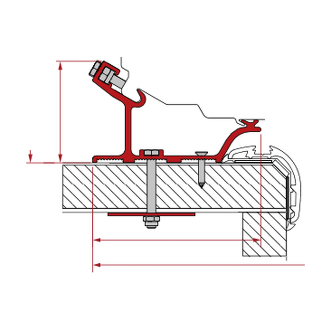 Fiamma Adapter Carthago Malibu, tendalino F80: disegno di montaggio
