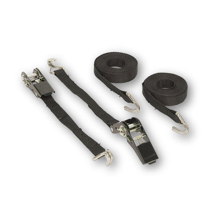 Le 2 cinghie a cricchetto in dotazione con il portamoto Fiamma Carry-Moto