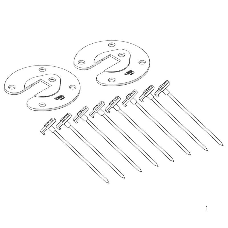 Disegno del Fiamma Kit Awning Plate con piastre e picchetti