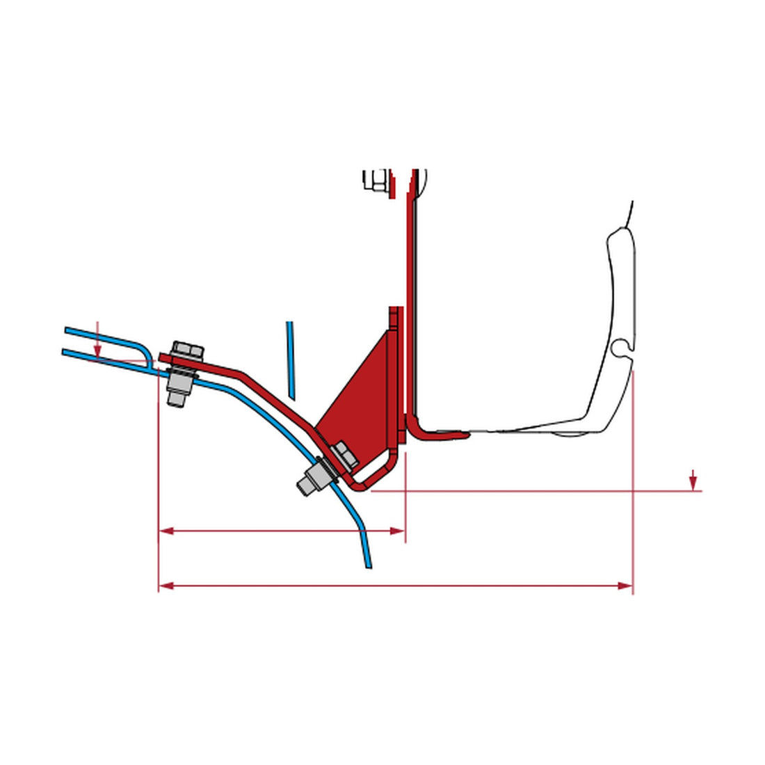 Fiamma Kit Ducato H2 Lift Roof Hymercar Pössl: disegno di montaggio