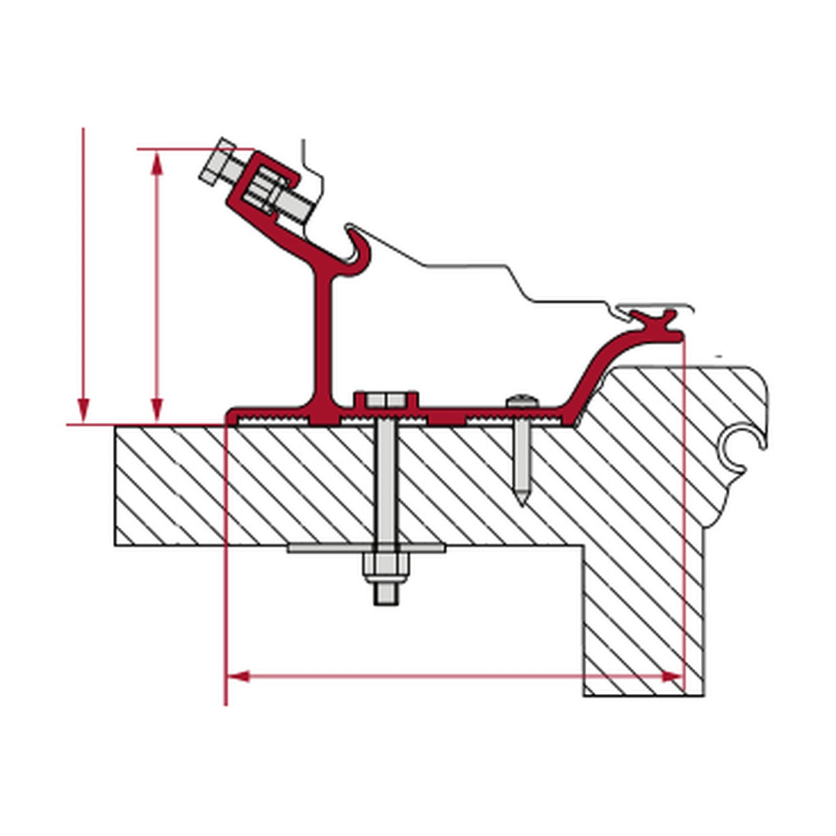 Fiamma Kit Hobby Easy, Ontour, Adria Adora, f80: disegno di montaggio