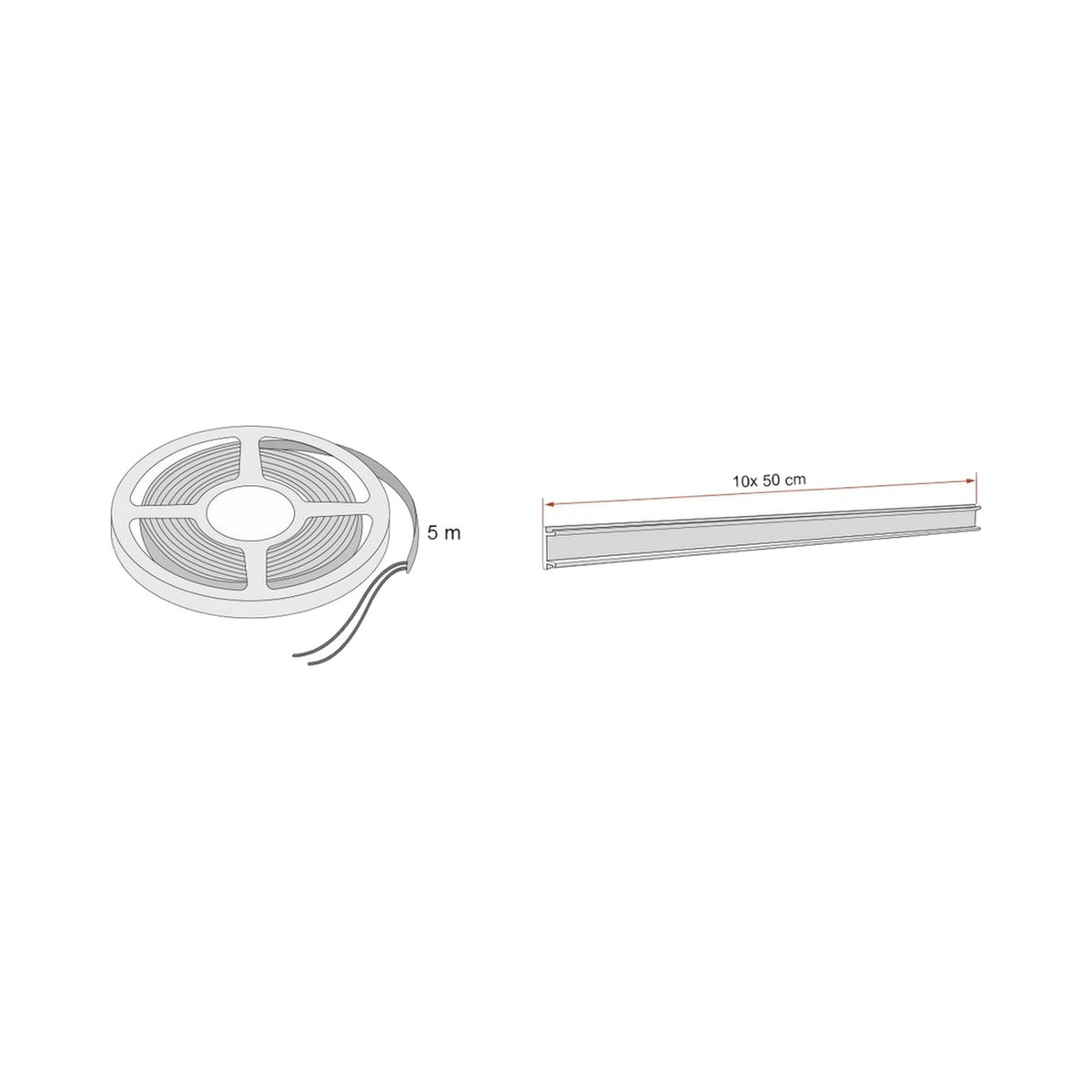 Fiamma Kit LED Strip Awning F80: striscia LED da 5 m e profili di montaggio
