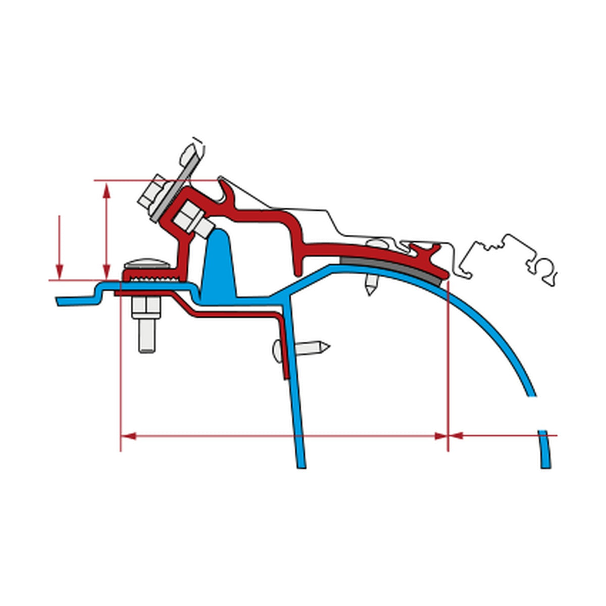 Fiamma Kit Master e Movano H2 1997-2009, f80: disegno di montaggio