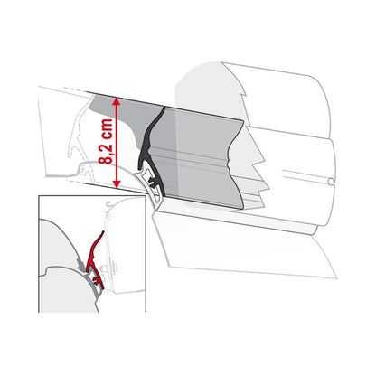 Fiamma Kit Rain Guard California tra tendalino e tetto, con la misura