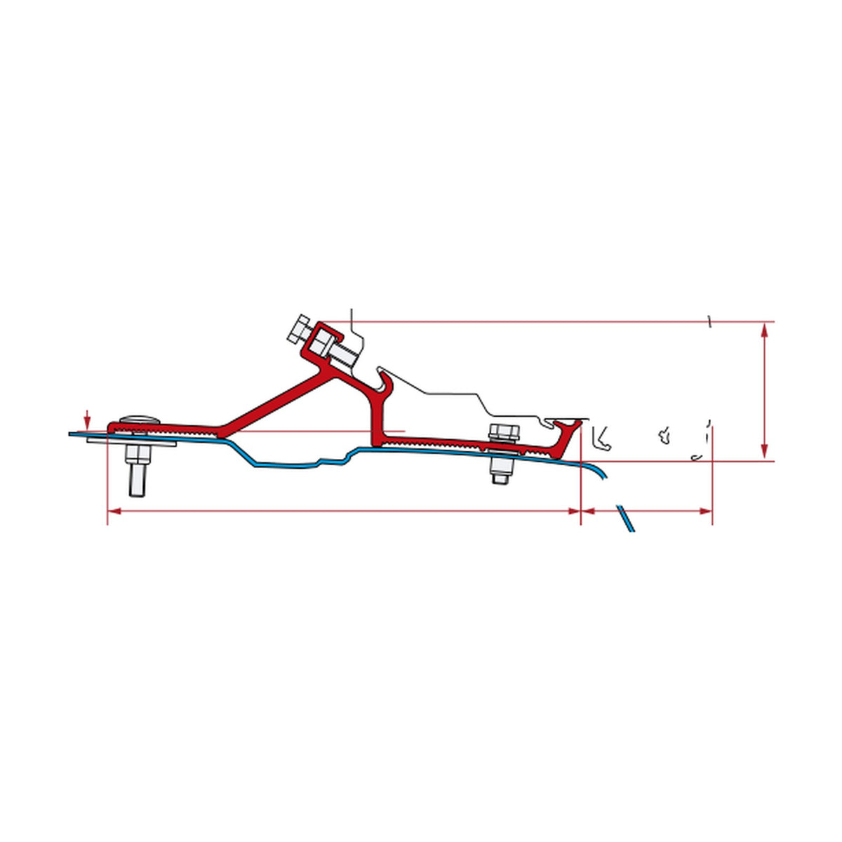 Fiamma Kit Renault Master H2 dal 2010, tendalino F80: disegno di montaggio