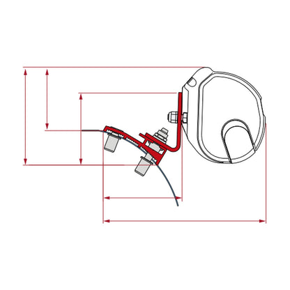 Fiamma Kit Stellantis Jumpy, Expert, Vivaro C, tendalino, versione f35: disegno di montaggio
