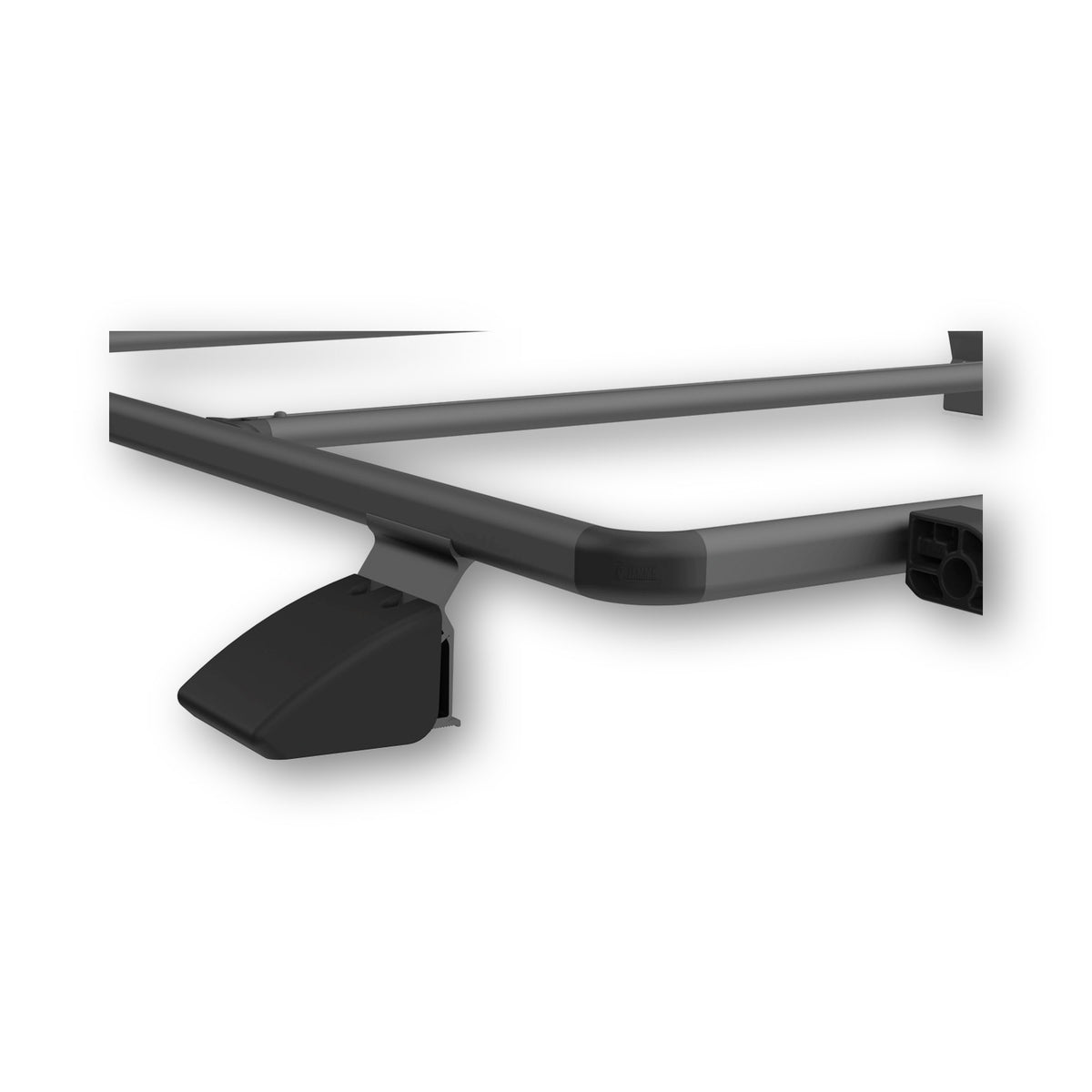 Portapacchi Fiamma Roof Rail Ducato nella versione Deep Black nera, dettaglio dell&