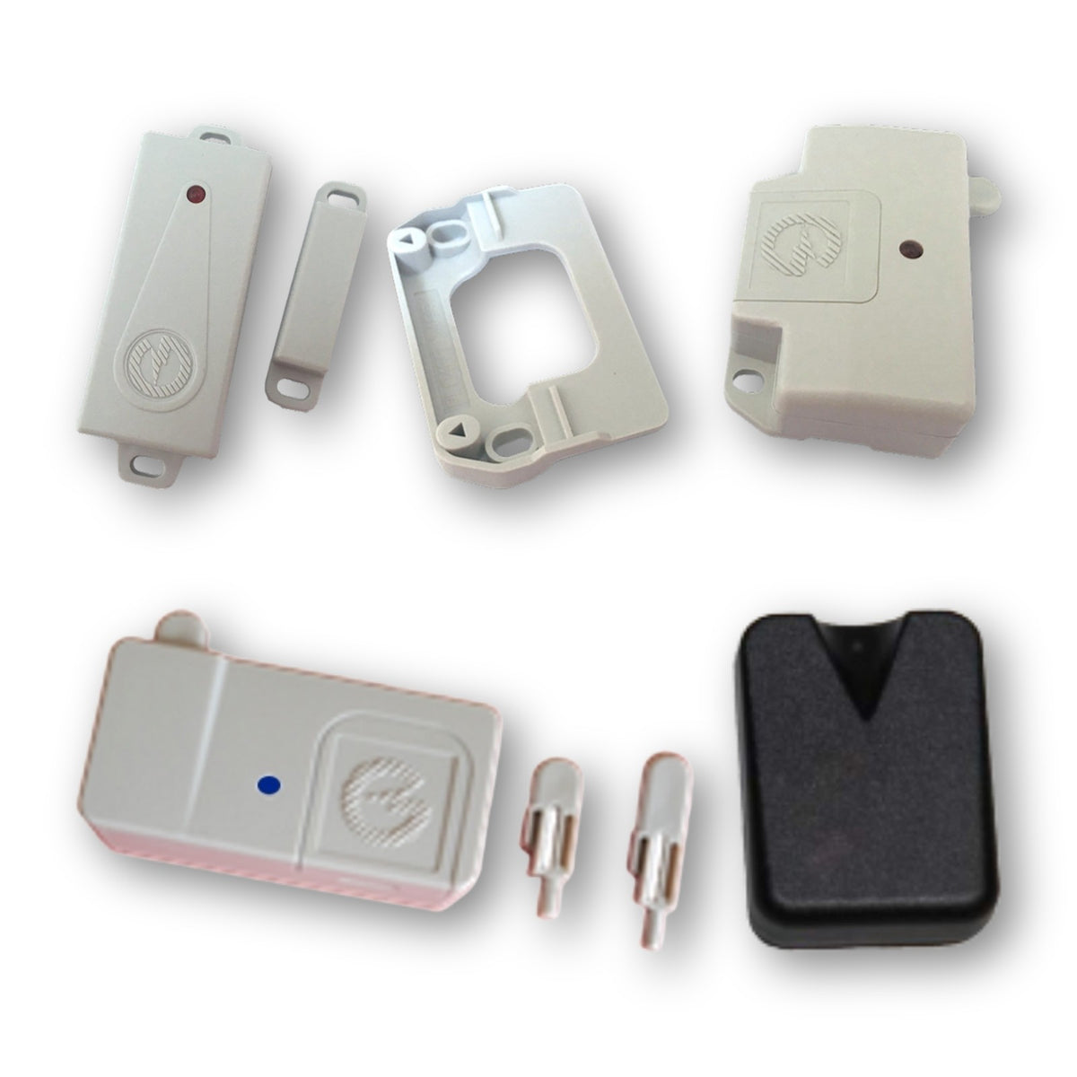 Sensori wireless Gemini per allarmi camper: contatto magnetico 7507N, contatto 807, sensore 715W e sensore 330W