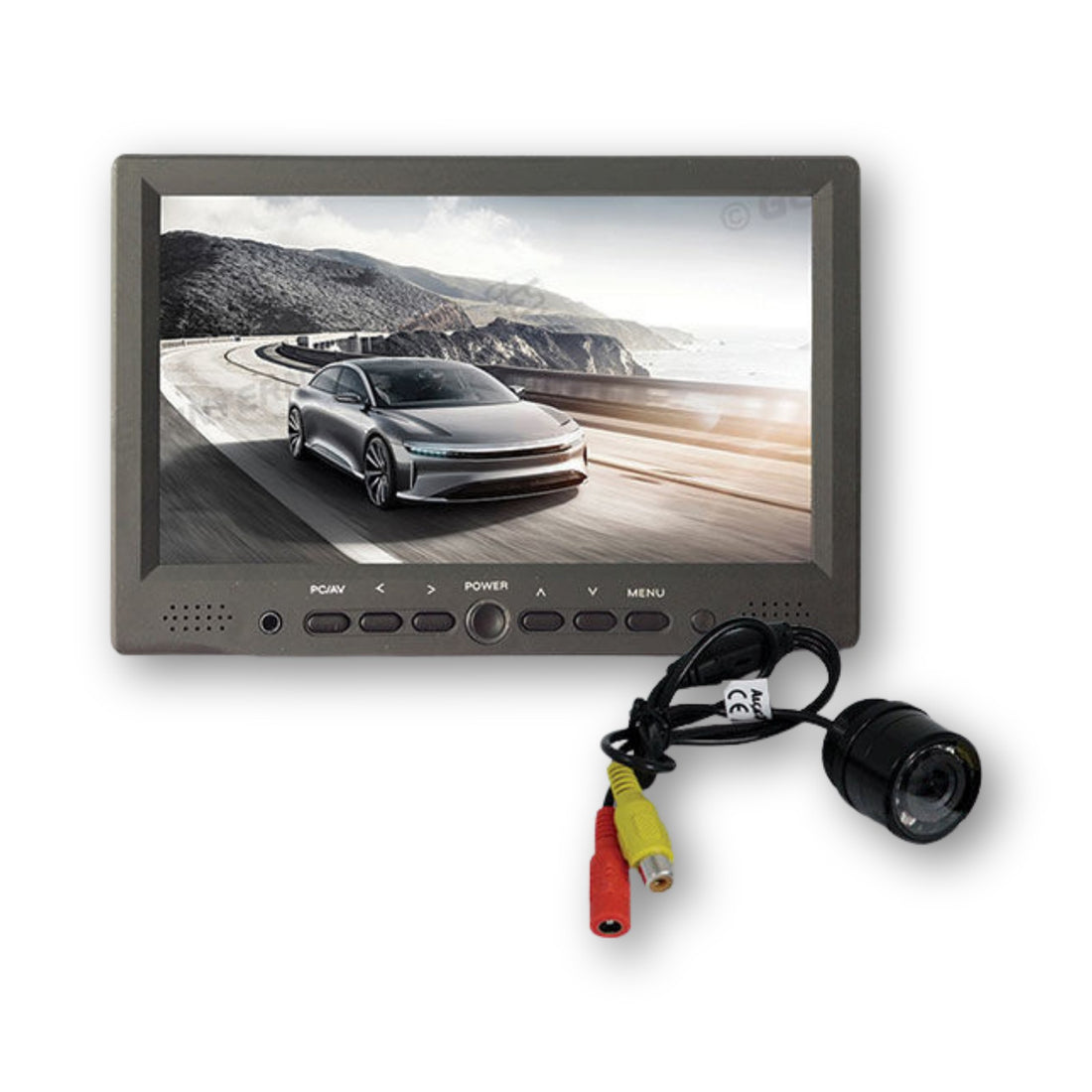 Kit con monitor da 7 pollici con ingressi HDMI e telecamera da incasso con cavo RCA