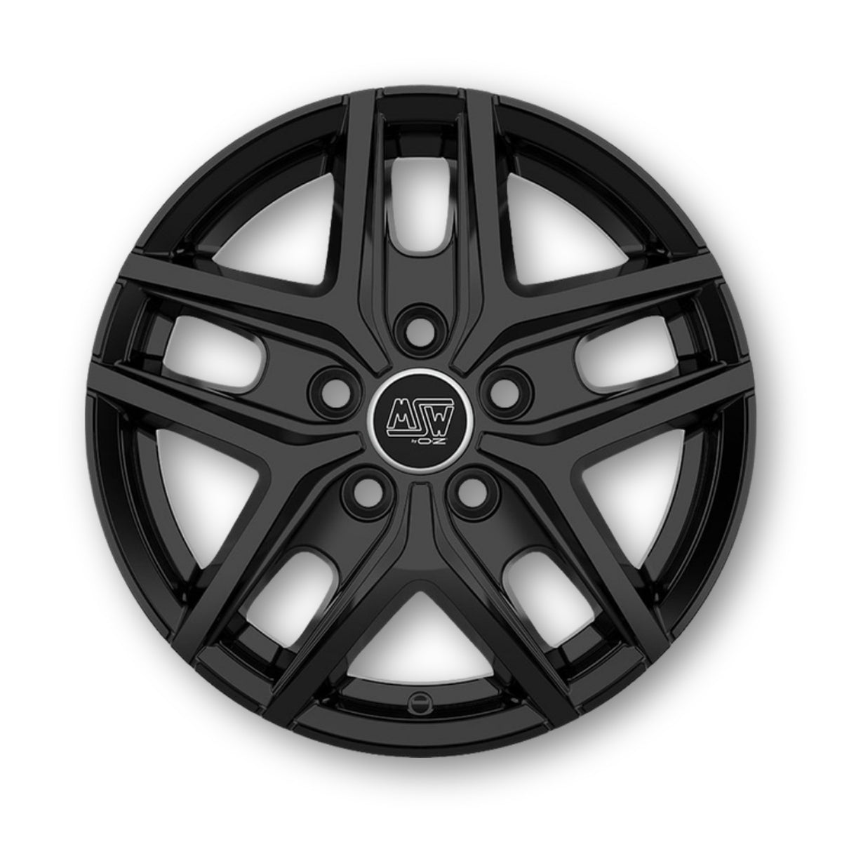 Cerchio in lega MSW 40VAN Gloss Black visto di fronte