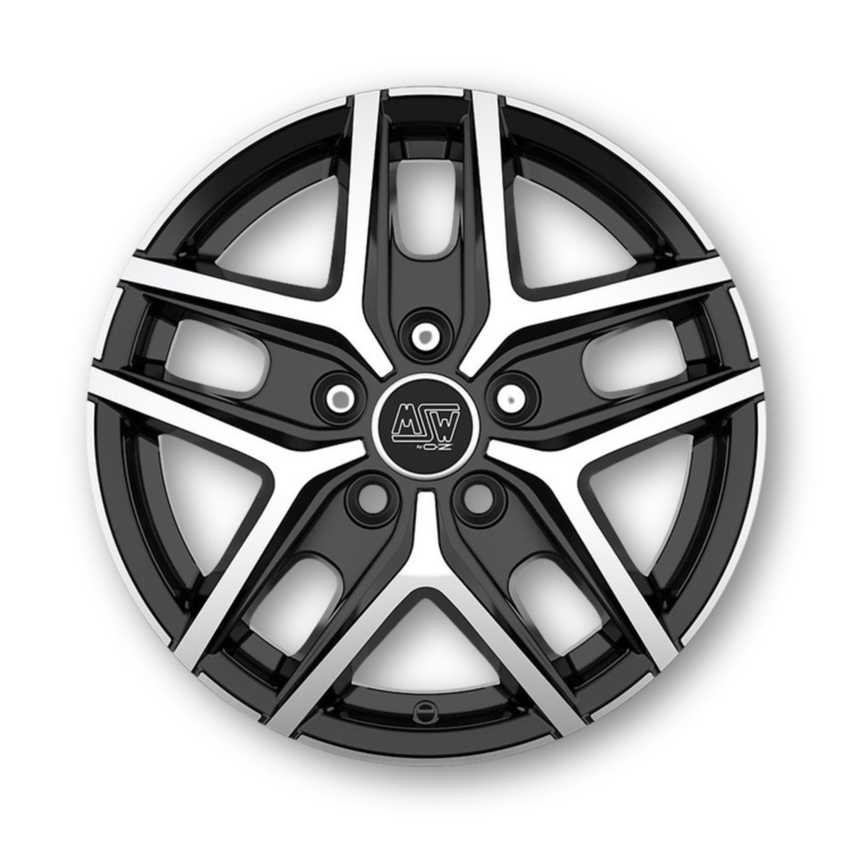 Cerchio in lega MSW 40VAN Gloss Black Full Polished visto di fronte