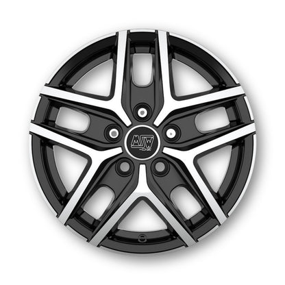 Cerchio in lega MSW 40VAN Gloss Black Full Polished visto di fronte