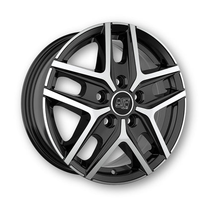 Cerchio in lega MSW 40VAN Gloss Black Full Polished visto di tre quarti