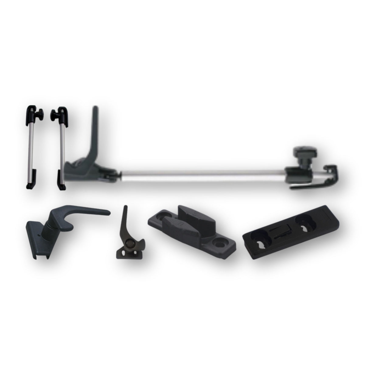Compassi, maniglie, fermo e adattatore Polyplastic Polyfix per finestre a compasso F20-F40