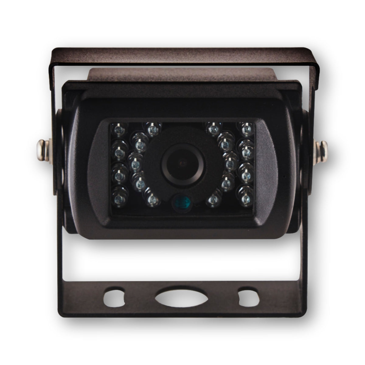 Retrocamera HD nera con LED a infrarossi e tettuccio parasole