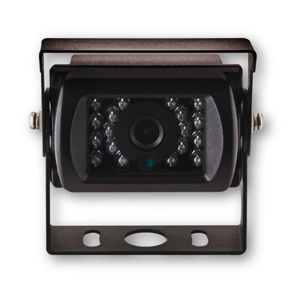 Retrocamera HD nera con LED a infrarossi e tettuccio parasole