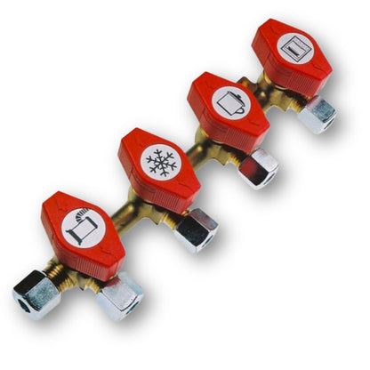 rubinetti utenze gas camper 4 vie