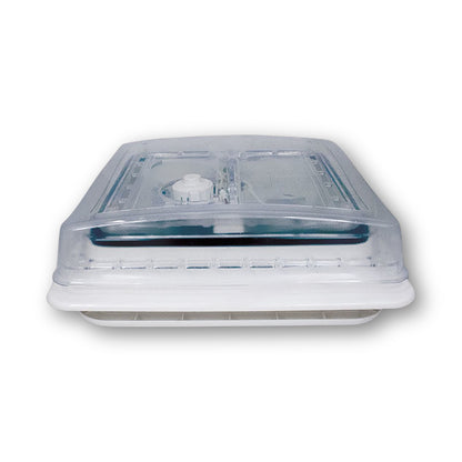 RV Basic ExtraFan 28 con cupola crystal visto di fronte