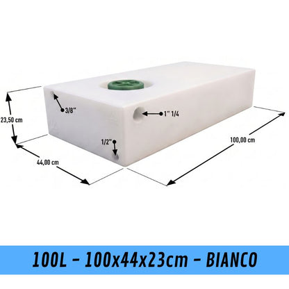 serbatoio 100L 100x44x23cm bianco