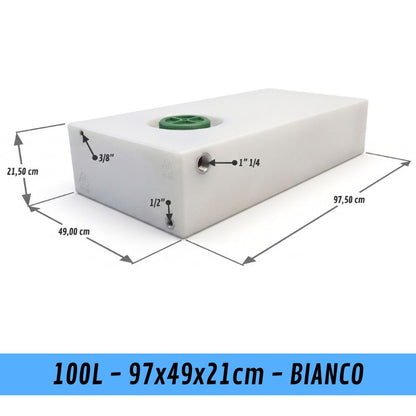 serbatoio 100L 97x49x21cm bianco