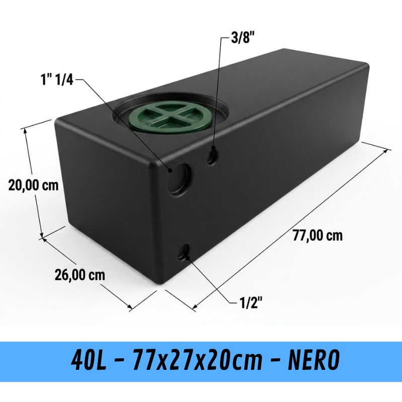 serbatoio 40L - 77x27x20cm - NERO