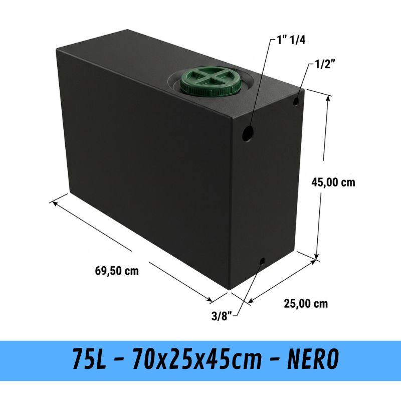 serbatoio 75L - 70x25x45cm - NERO