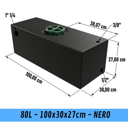 serbatoio 80L - 100x30x27cm - NERO