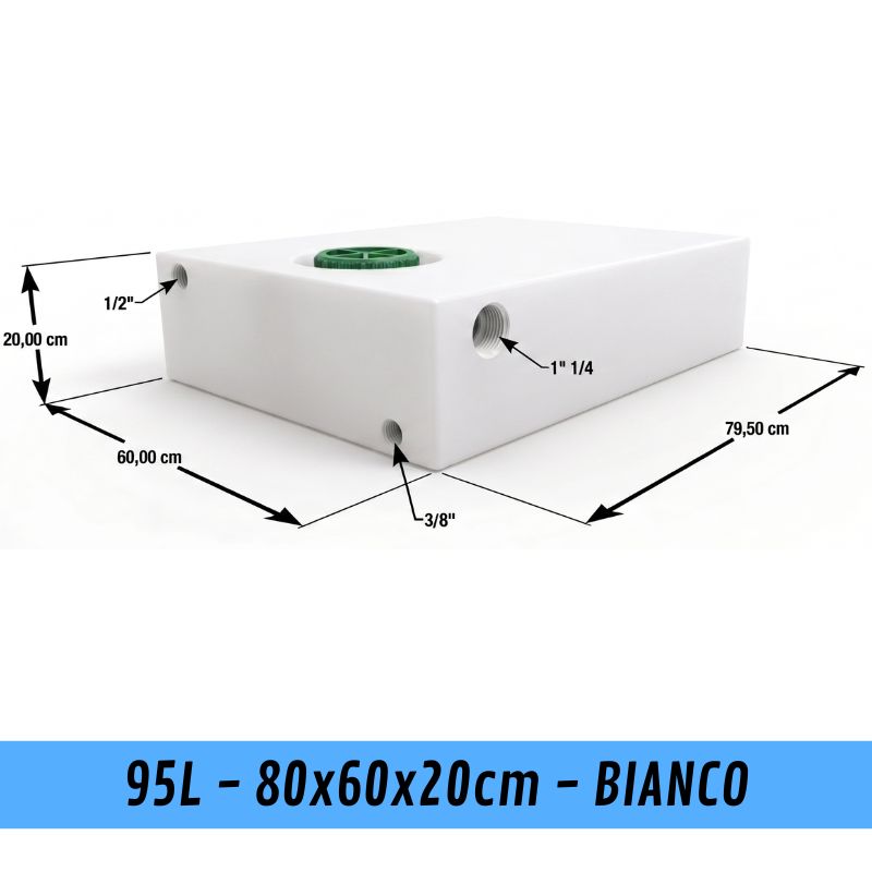 serbatoio 95L 80x60x20cm bianco