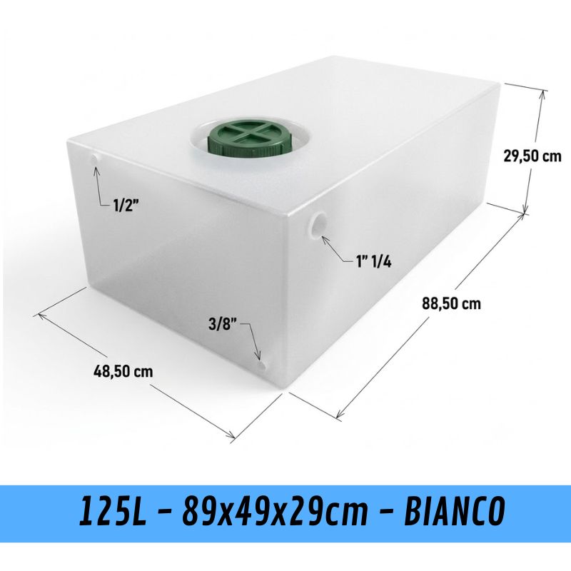 serbatoio acqua camper 125L - 89x49x29cm - BIANCO