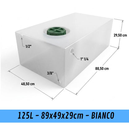 serbatoio acqua camper 125L - 89x49x29cm - BIANCO