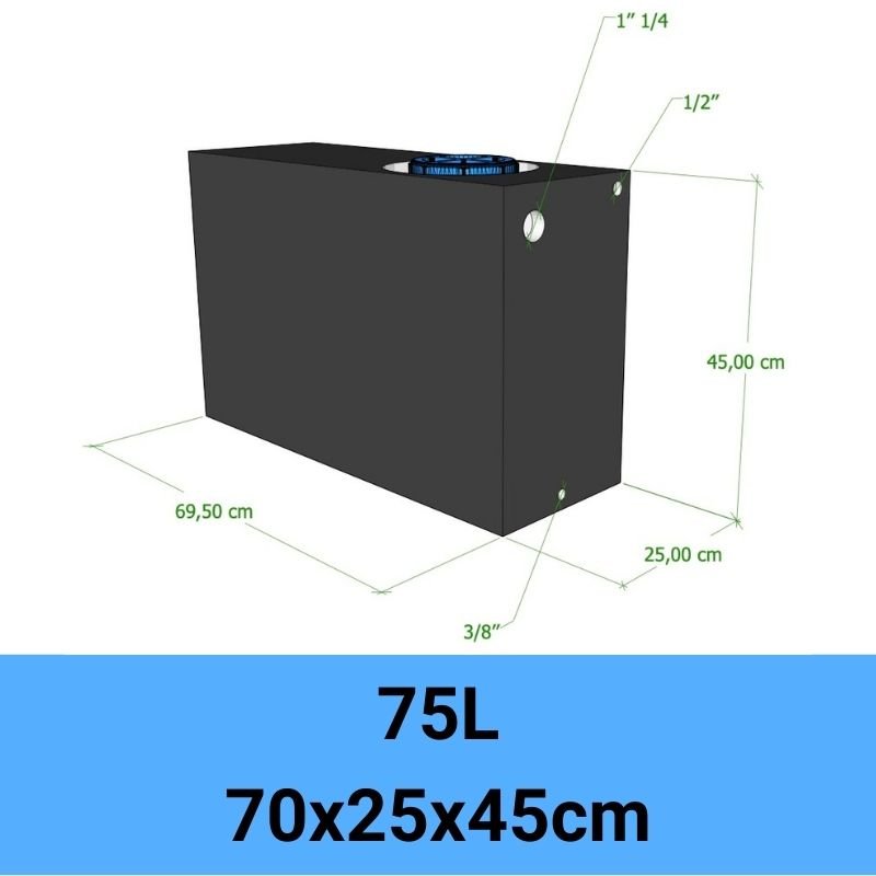 serbatoio acqua camper 75L 70x25x45cm