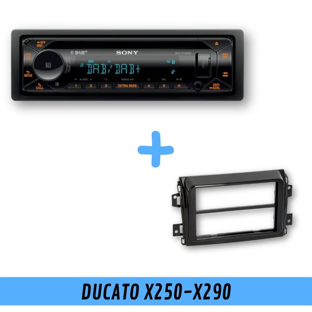 Autoradio Sony MEX-N7300BD con la mascherina per Fiat Ducato X250 e X290
