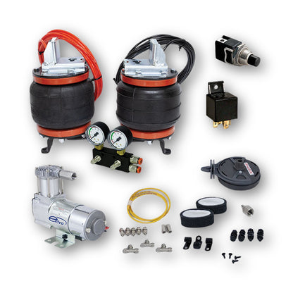 Tecnocaravan Air Comfort, sospensioni per Ford Transit a trazione posteriore, kit con compressore 12V, raccordi, relè e pulsante