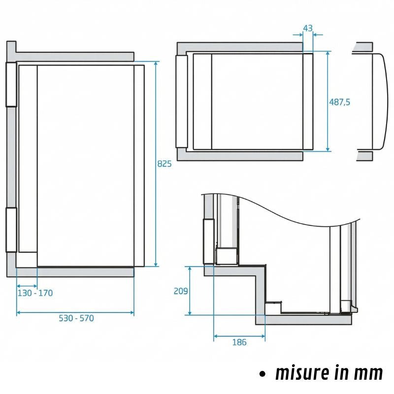 thetford-n4080-disegno tecnico misure in mm