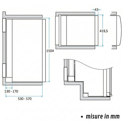 thetford n4142e+ disegno tecnico misure