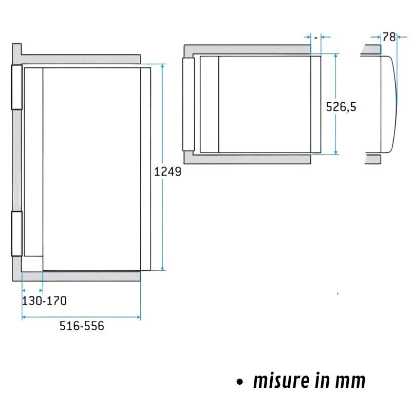 thetford n4150e+ disegno tecnico misure