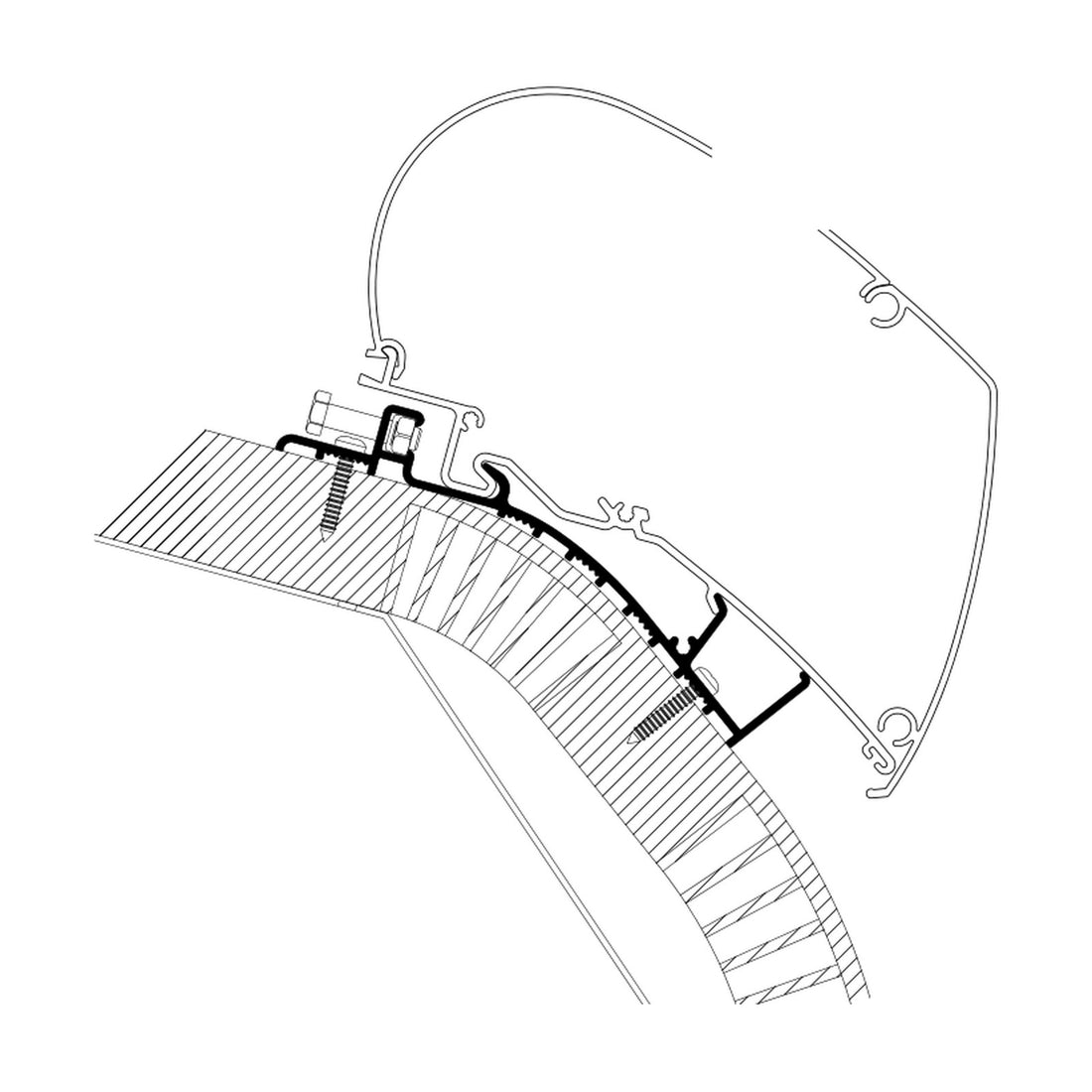 Thule Adattatori Carthago C-Line dal 2014, a tetto: disegno di montaggio