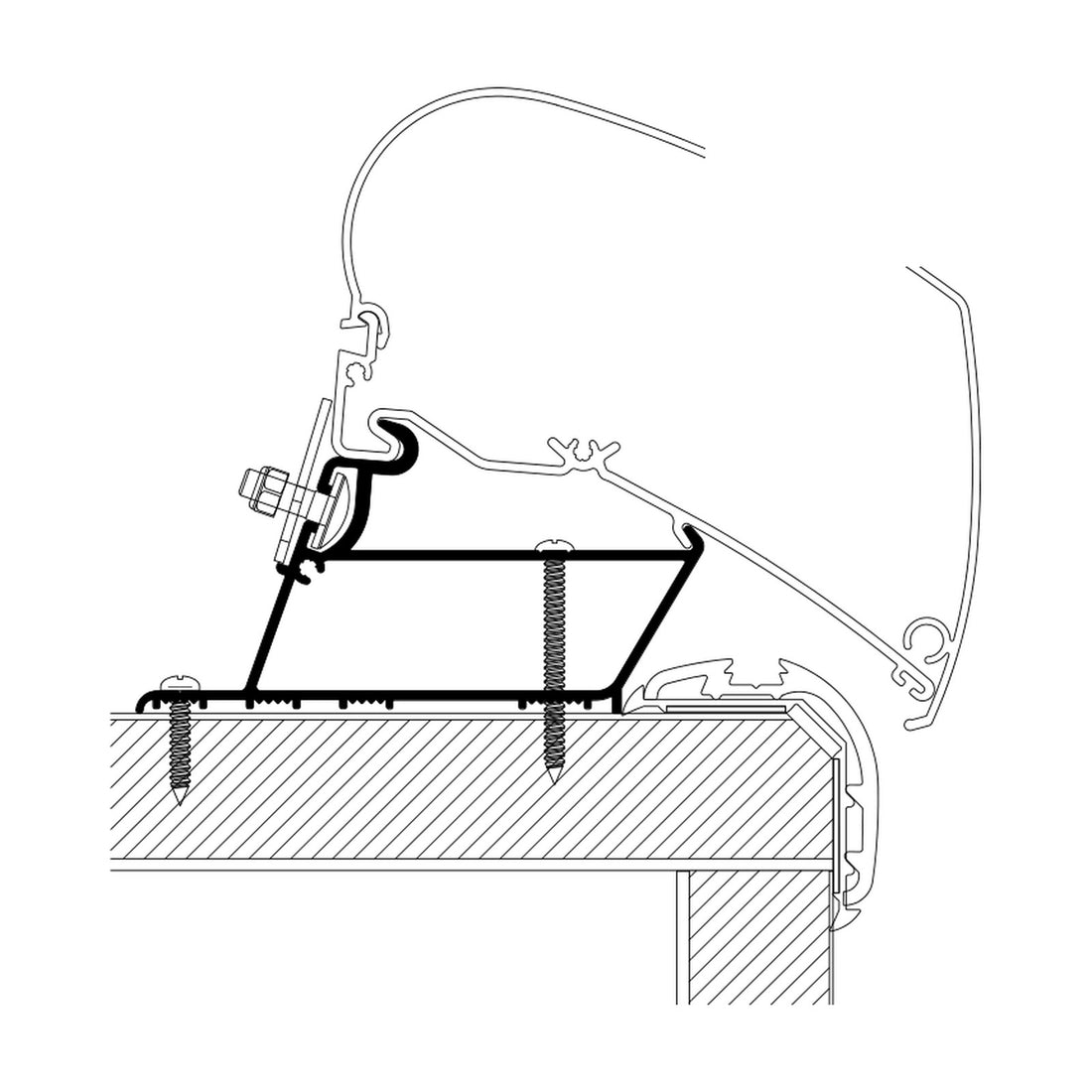 Thule Adattatori Carthago Malibu e Fendt, a tetto: disegno di montaggio